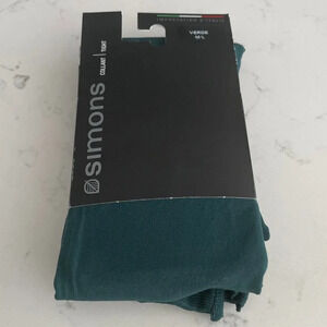 Simons Green Pull On Nylon Tights w Elastic Waist Made in Italy Green Sz M/L NWT